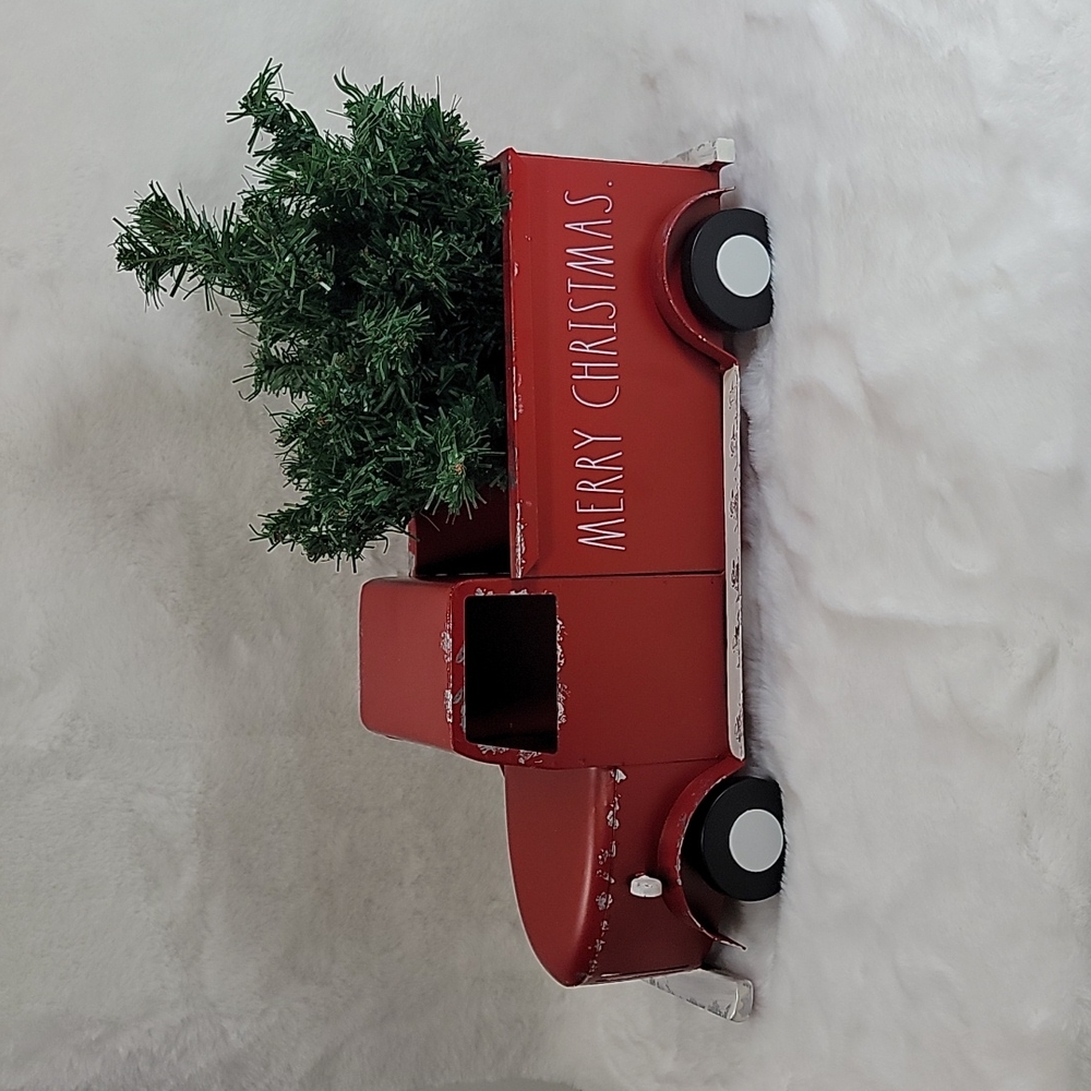 Rae Dunn Red Truck and Christmas Tree Decor